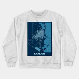 Cancun - Mexico Peace City Map Crewneck Sweatshirt